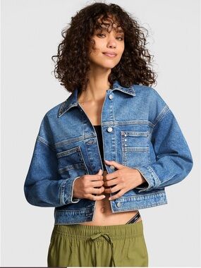 Denim by PINK cropped trucker Jacket